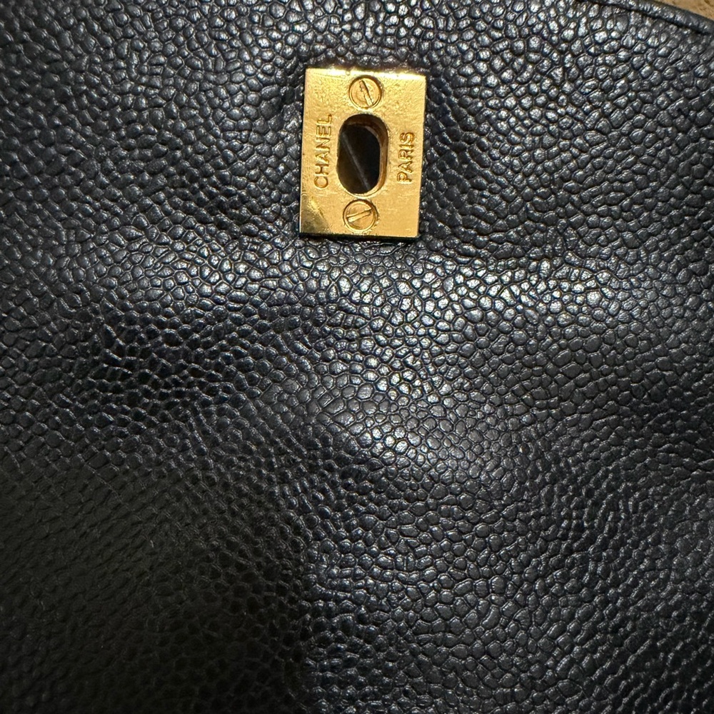CHANEL Black Caviar Leather Drawstring Backpack with Gold CC - Picture 9 of 10